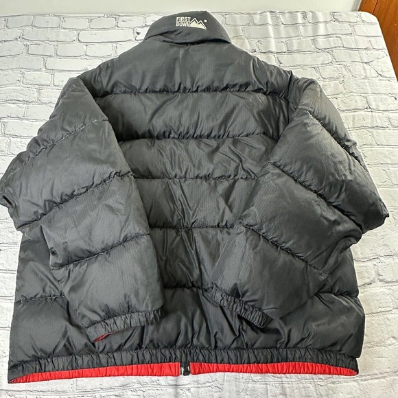 First Down USA Duck Down Puffer XL Jacket Black Red Winter Coat Reversible VTG - Picture 6 of 10